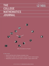 The College Mathematics Journal, Vol. 48, No. 2, March 2017 cover